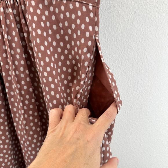 NWT Abercrombie & Fitch Short Sleeve Polka Dot Dress Ruffle Hem Large - Picture 5 of 15